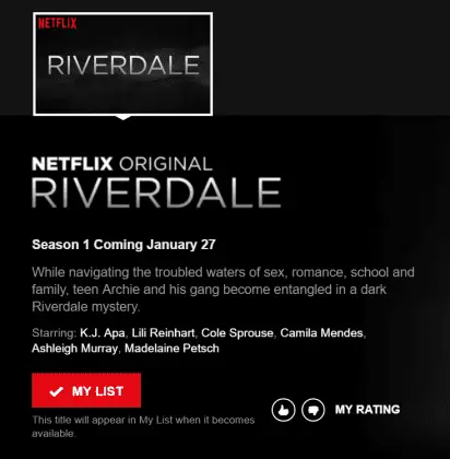 Riverdale distribuida pela Netflix