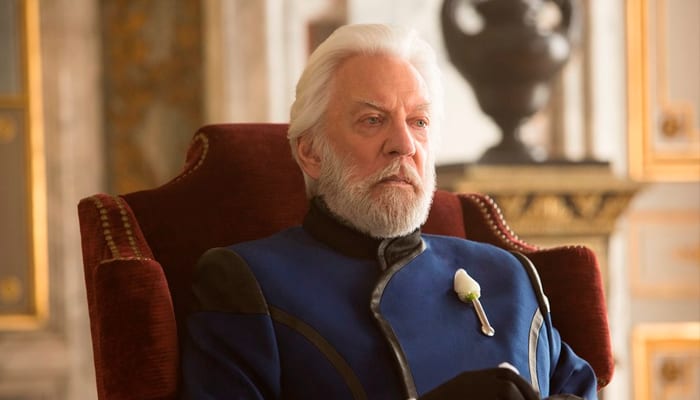 Donald Sutherland como Presidente Snow em Jogos Vorazes