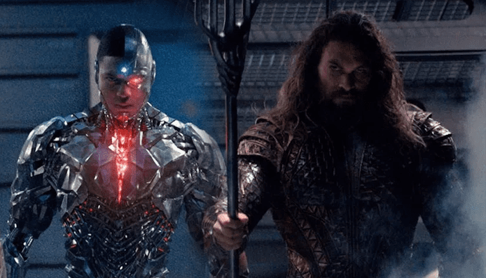 Ciborgue e Aquaman em imagem da Liga da Justiça