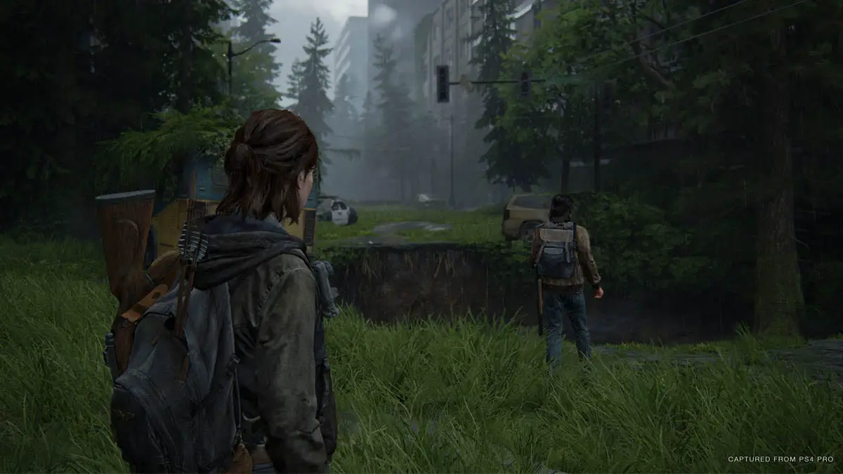 Ellie na ciade de Seattle em The Last of Us Parte II