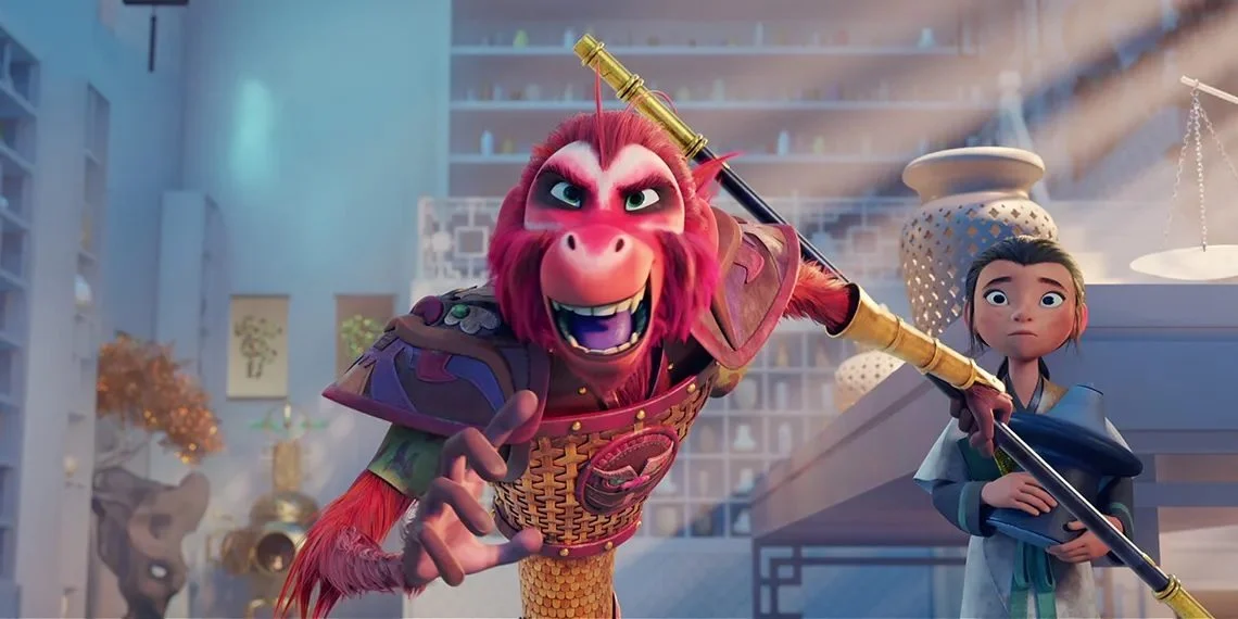 Nova imagem da animação O Rei Macaco, que está em alta na Netflix